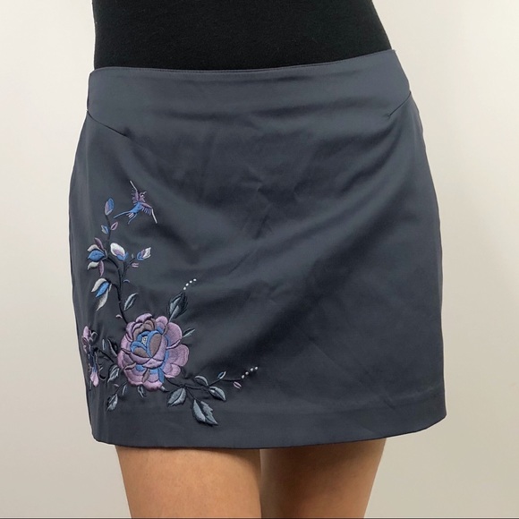 Express Dresses & Skirts - SOLD Express Vintage 90s Rose Embroidered Mini Skirt